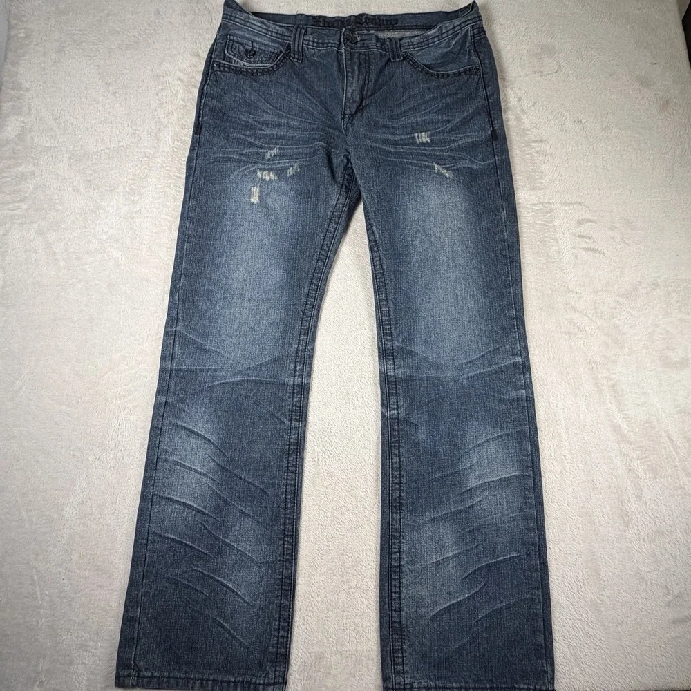 Xtreme Couture by Affliction Men's Distressed Straight Leg Jeans W34 L32